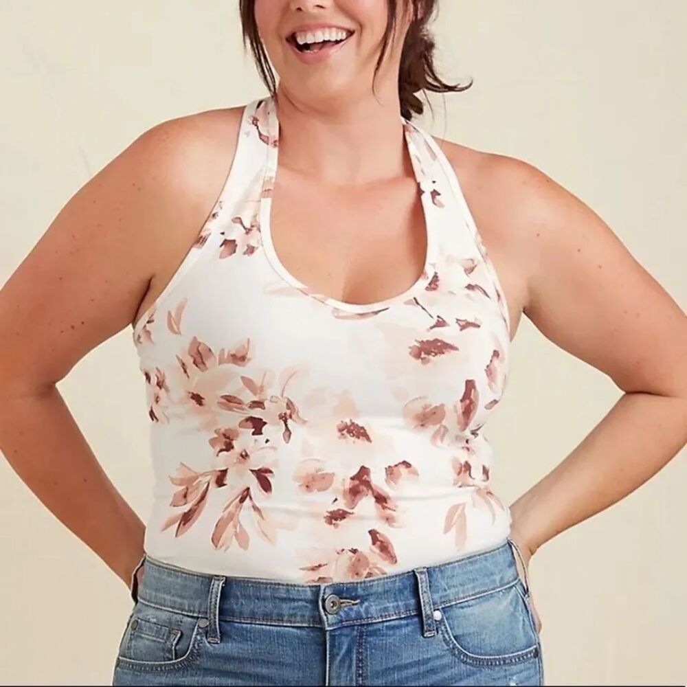 Torrid Foxy Halter Tank Top Waterfall Floral Plus Size 4 (26) 4X New